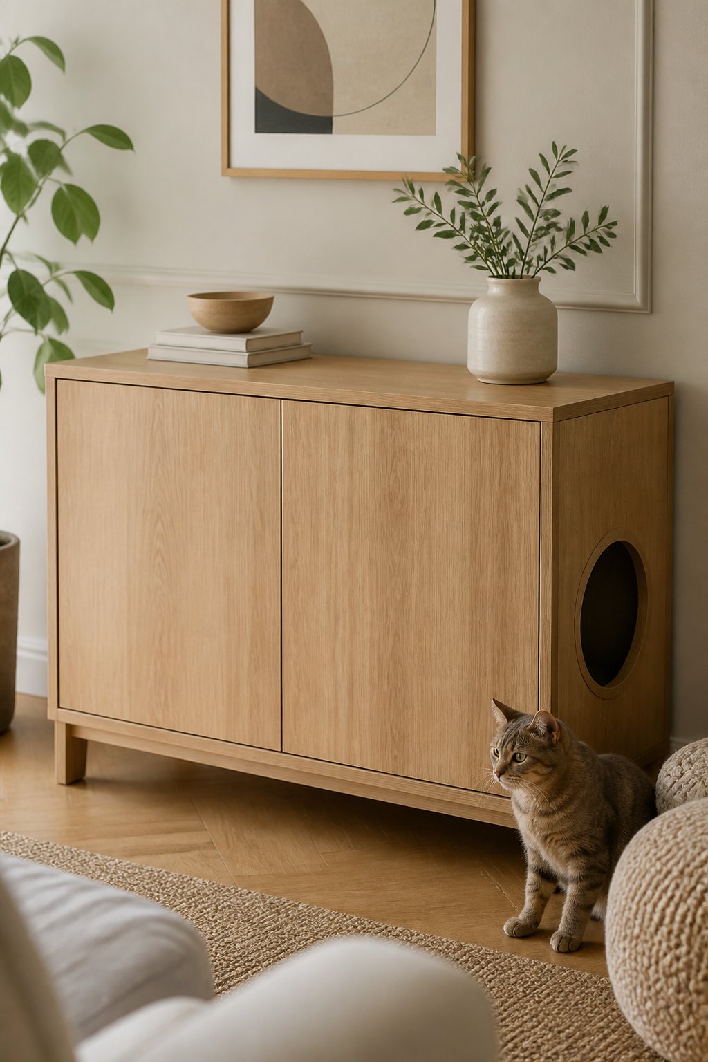 Meuble litière chat